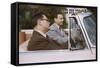 Businessmen Carpooling to Work in Convertible-William P. Gottlieb-Framed Stretched Canvas