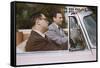 Businessmen Carpooling to Work in Convertible-William P. Gottlieb-Framed Stretched Canvas