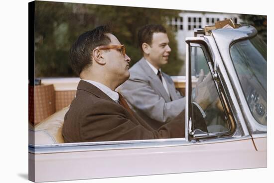 Businessmen Carpooling to Work in Convertible-William P. Gottlieb-Stretched Canvas