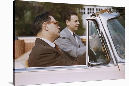 Businessmen Carpooling to Work in Convertible-William P. Gottlieb-Stretched Canvas