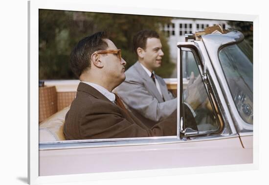 Businessmen Carpooling to Work in Convertible-William P. Gottlieb-Framed Photographic Print