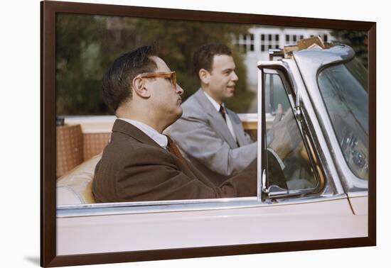 Businessmen Carpooling to Work in Convertible-William P. Gottlieb-Framed Photographic Print