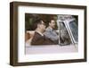 Businessmen Carpooling to Work in Convertible-William P. Gottlieb-Framed Photographic Print