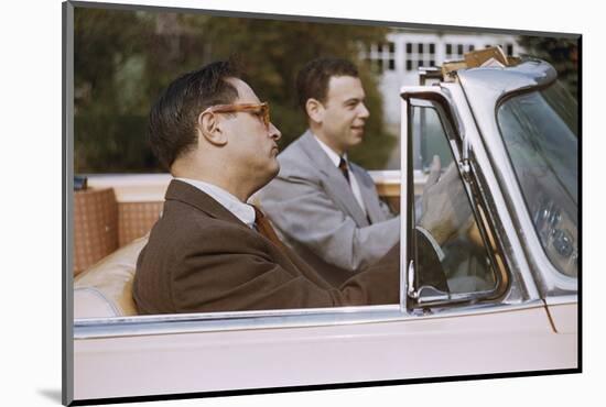 Businessmen Carpooling to Work in Convertible-William P. Gottlieb-Mounted Photographic Print