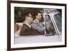 Businessmen Carpooling to Work in Convertible-William P. Gottlieb-Framed Photographic Print