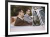 Businessmen Carpooling to Work in Convertible-William P. Gottlieb-Framed Photographic Print