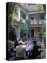 Businessmen Enjoying the Local Comida Corrida, Oaxaca, Mexico-Judith Haden-Stretched Canvas