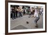 Busker Entertaining the Crowds, Galway, County Galway, Connacht, Republic of Ireland-Gary Cook-Framed Photographic Print