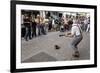 Busker Entertaining the Crowds, Galway, County Galway, Connacht, Republic of Ireland-Gary Cook-Framed Photographic Print