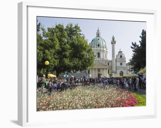 Buskers Festival at St. Charles' Church (Karlskirche), Resselpark, Karlsplatz, Vienna, Austria-Jean Brooks-Framed Photographic Print