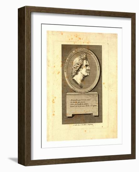 Bust-Length Double Profile Portrait of the Montgolfier Brothers-null-Framed Giclee Print