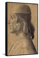 Bust-Length Portrait of a Man in Profile to Left, Wearing a Cap, 1475-1500-null-Framed Stretched Canvas