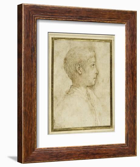 Bust of a Boy in Profile to the Right-Parmigianino-Framed Giclee Print