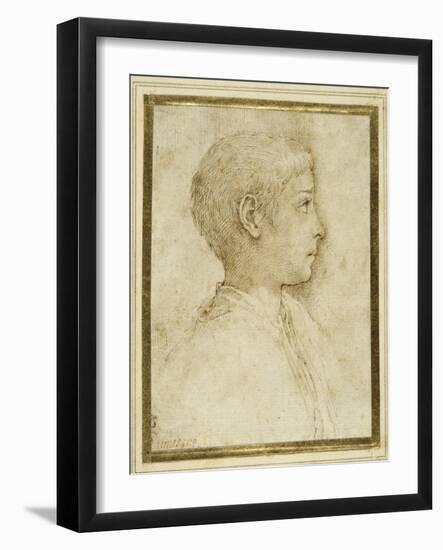 Bust of a Boy in Profile to the Right-Parmigianino-Framed Giclee Print