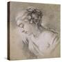 Bust of a Girl in Profile to Left-Francois Boucher-Stretched Canvas