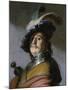 Bust of a Man in a Gorget and a Feathered Beret, 1627-Rembrandt van Rijn-Mounted Giclee Print