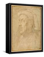 Bust of a Man Wearing a Chaperon-Lorenzo di Credi-Framed Stretched Canvas