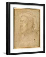 Bust of a Man Wearing a Chaperon-Lorenzo di Credi-Framed Giclee Print