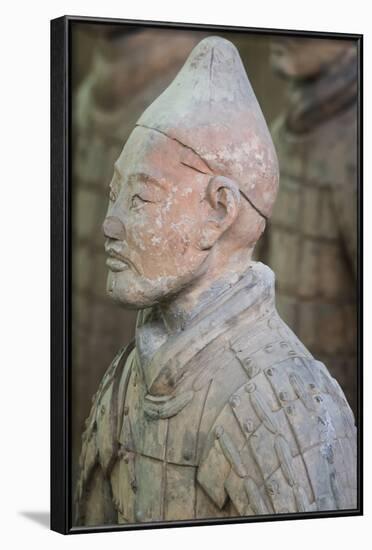 Bust of a Terracotta Warrior, Mausoleum of the First Qin Emperor, Xian, Shaanxi Province, China-G & M Therin-Weise-Framed Photographic Print