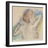 Bust of a Woman, C. 1896-1899 (Pastel Counterproof Heightened with Pastel on Paper)-Edgar Degas-Framed Giclee Print