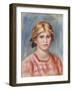 Bust of a Woman with a Rose Coloured Blouse, 1905-Pierre-Auguste Renoir-Framed Giclee Print