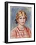 Bust of a Woman with a Rose Coloured Blouse, 1905-Pierre-Auguste Renoir-Framed Giclee Print