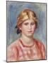 Bust of a Woman with a Rose Coloured Blouse, 1905-Pierre-Auguste Renoir-Mounted Giclee Print