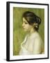 Bust of a Young Girl with Flowers Decorating Her Ear, 1898-Pierre-Auguste Renoir-Framed Giclee Print