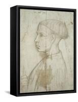 Bust of a Young Man in Profile, 1430-40-Giovanni Badile-Framed Stretched Canvas