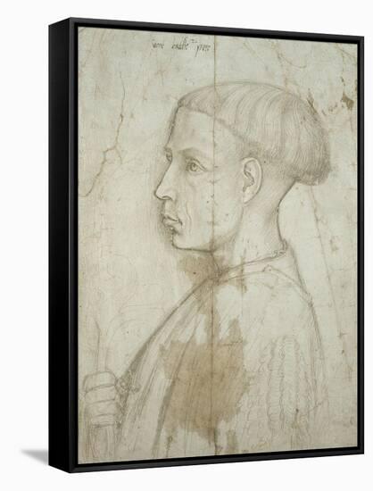 Bust of a Young Man in Profile, 1430-40-Giovanni Badile-Framed Stretched Canvas