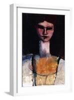 Bust of a Young Woman; Buste De Jeune Femme, C.1910-11-Amedeo Modigliani-Framed Giclee Print