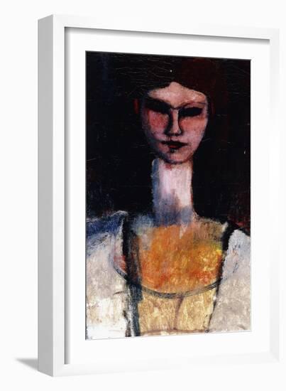 Bust of a Young Woman; Buste De Jeune Femme, C.1910-11-Amedeo Modigliani-Framed Giclee Print