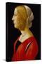 Bust of a Young Woman, C.1485-90 (Tempera on Panel)-Raffaellino Del Garbo-Stretched Canvas