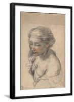 Bust of a Young Woman Turned to the Left, 1637-Pietro da Cortona-Framed Giclee Print