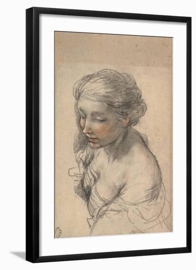 Bust of a Young Woman Turned to the Left, 1637-Pietro da Cortona-Framed Giclee Print