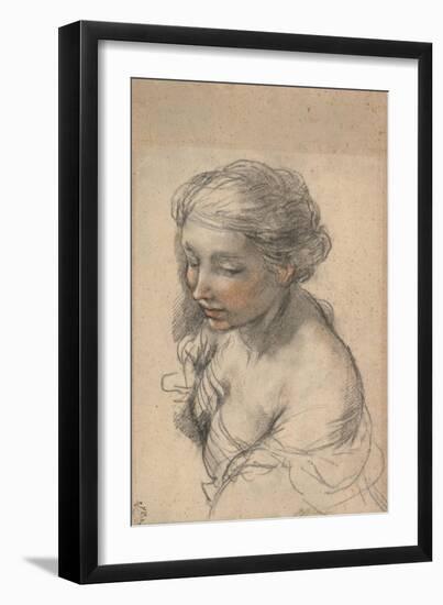 Bust of a Young Woman Turned to the Left, 1637-Pietro da Cortona-Framed Giclee Print