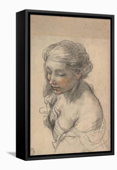 Bust of a Young Woman Turned to the Left, 1637-Pietro da Cortona-Framed Stretched Canvas