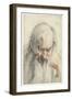 Bust of an Old Man, 1610 (Chalk on Paper)-Hendrik Goltzius-Framed Giclee Print