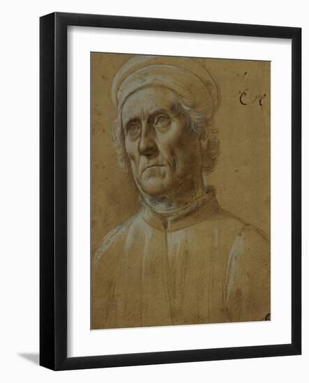 Bust of an Old Man with Round Cap-Lorenzo di Credi-Framed Giclee Print