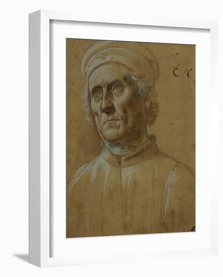 Bust of an Old Man with Round Cap-Lorenzo di Credi-Framed Giclee Print