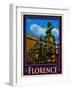 Bust of Benvenuto Cellini on the Ponte Vecchio, Florence. Italy 2-Anna Siena-Framed Giclee Print