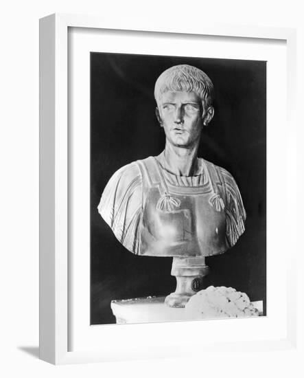 Bust of Caligula in Military Attire-null-Framed Photographic Print