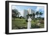 Bust of George V, Jubilee Park, on the Background the Sheraton Hotel, Uganda, Kampala-null-Framed Giclee Print