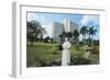 Bust of George V, Jubilee Park, on the Background the Sheraton Hotel, Uganda, Kampala-null-Framed Giclee Print