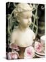 Bust of Girl Beside Crockery and Roses-Elke Borkowski-Stretched Canvas