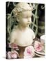 Bust of Girl Beside Crockery and Roses-Elke Borkowski-Stretched Canvas