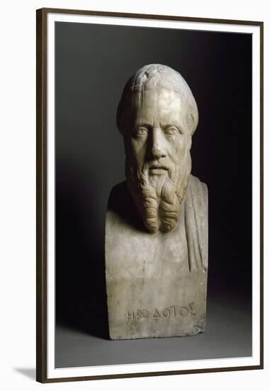 Bust of Herodotus, Marble Sculpture-null-Framed Premium Photographic Print