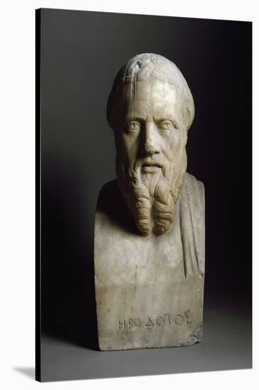 Bust of Herodotus, Marble Sculpture-null-Stretched Canvas