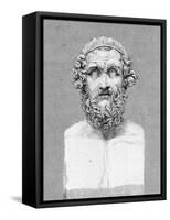 Bust of Homer, Ancient Greek Poet-George Cooke-Framed Stretched Canvas