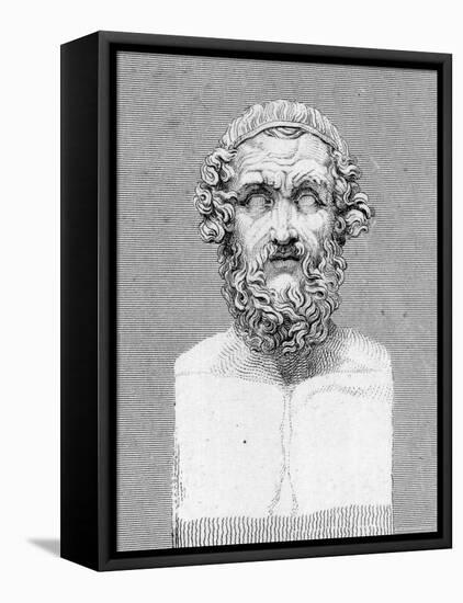 Bust of Homer, Ancient Greek Poet-George Cooke-Framed Stretched Canvas